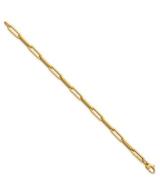 Solid 18k Gold Italian 7.5 Inch 5.3mm Squared Paperclip Link Bracelet