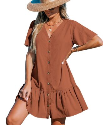 Women's V-Neck Pull-On Dress