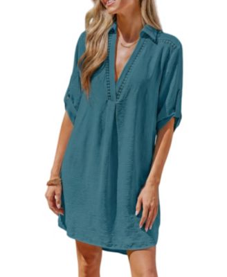 Women's Throw It On Cover-Up Mini Beach Dress