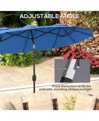 Outdoor Umbrella,Double-sided Patio Umbrella,with Push Button Tilt and Crank,3 Air Vents and 12 Ribs