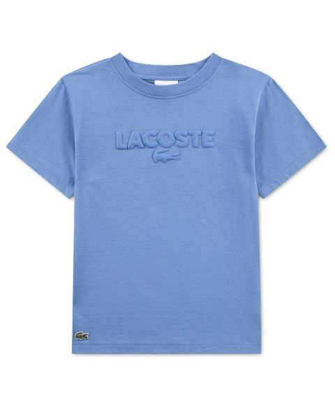 Футболка Lacoste Debossed для мальчиков, цвет: Turquin