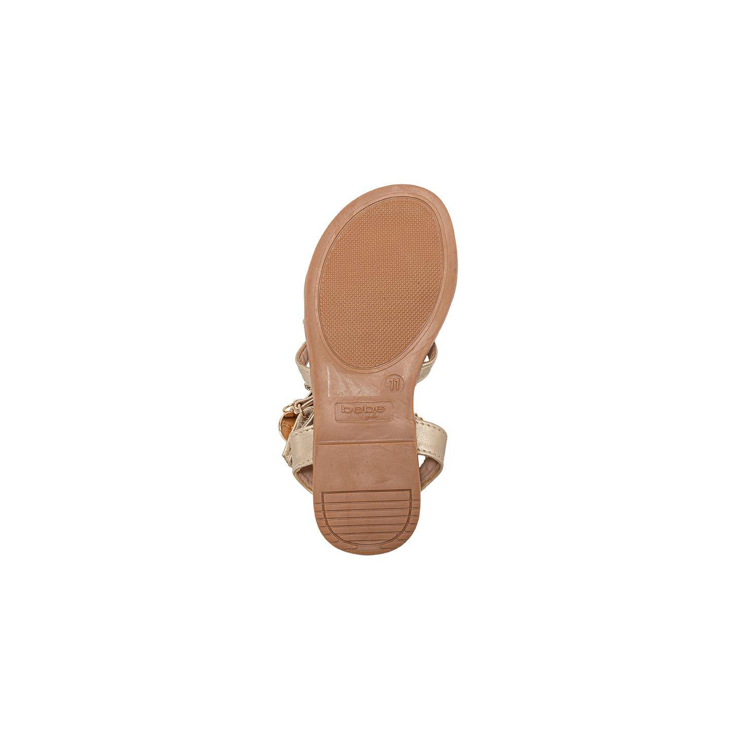Сандалии Bebe Fashion Sandals - Dressy Shoes with Decorative Chain and Charms для девочек, цвет: Золотой — фото 6