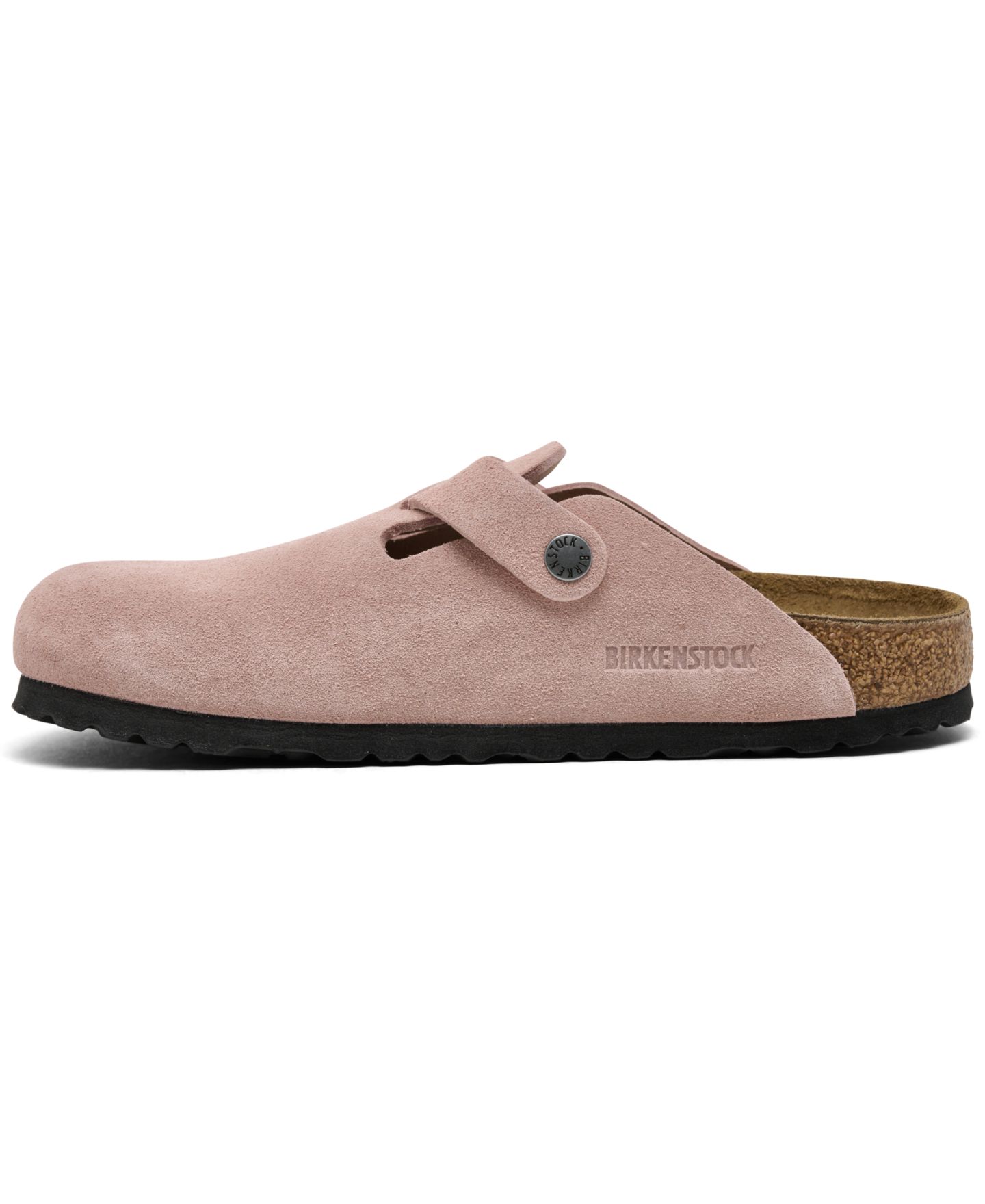 Женские повседневные замшевые сабо Birkenstock Boston, Finish Line, цвет: Розовый глиняный — фото 2
