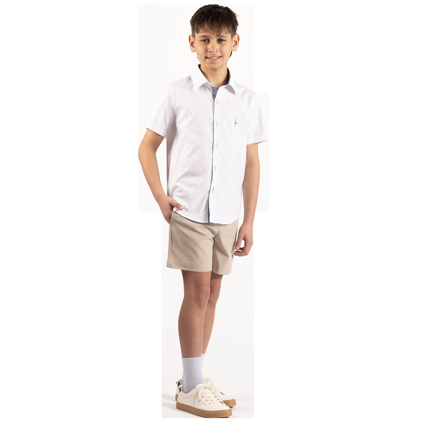 Рубашка Tailorbyrd Signature Oxford Short Sleeve Shirt для мальчиков, цвет: Белый — фото 3
