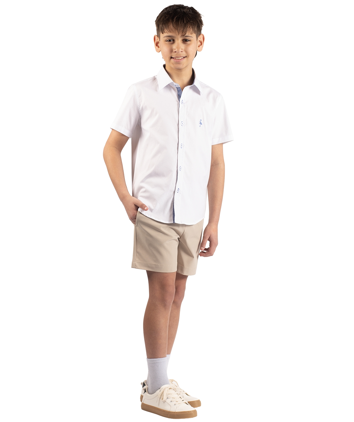 Tailorbyrd Big Boys Signature Oxford Short Sleeve Shirt