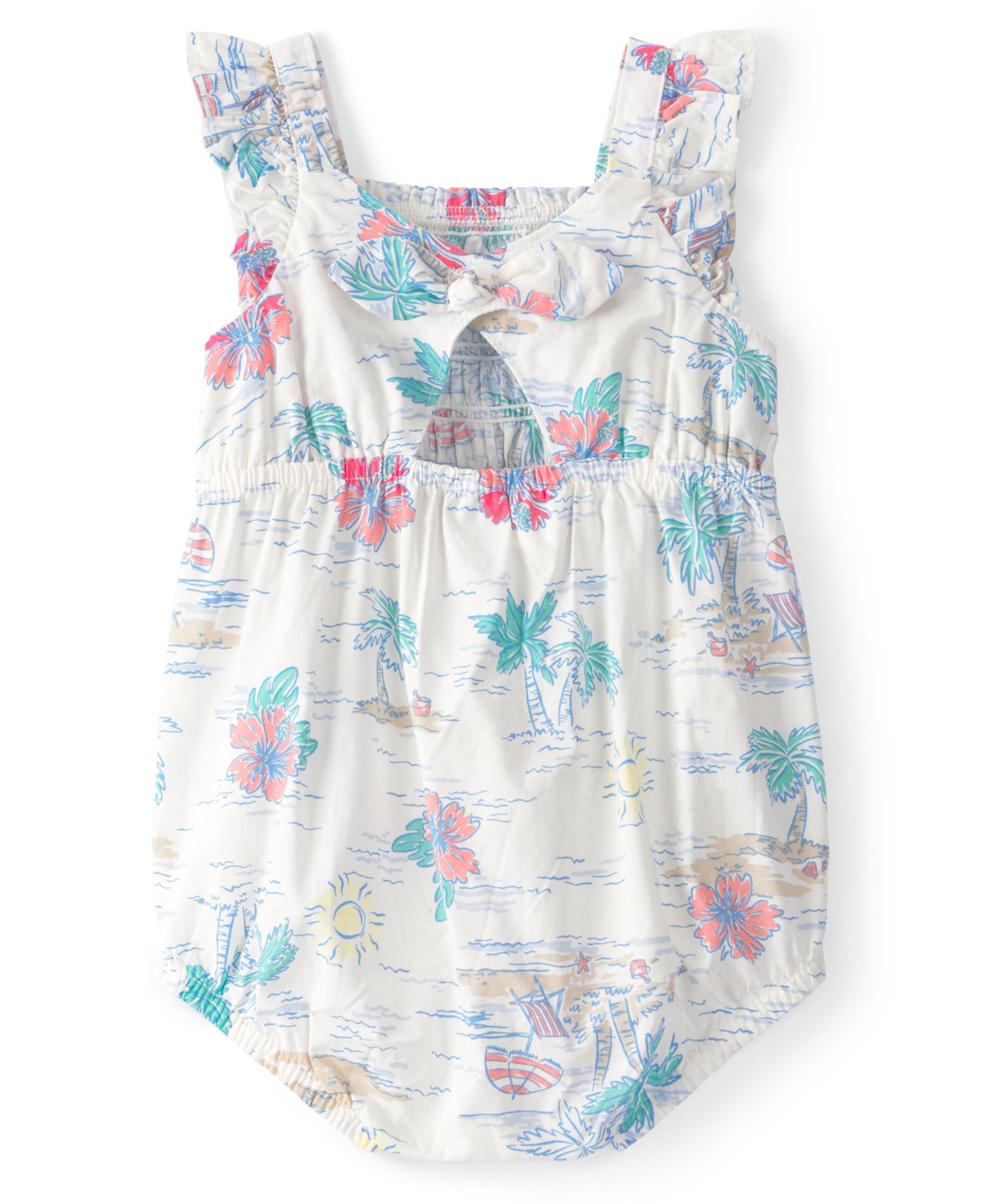 Baby Girls' Tropical Beach Sleeveless Romper