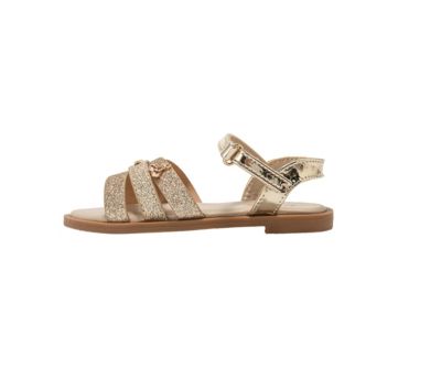 Girls Fashion Sandals – Stylish Dressy Shoes with Cherry Charm and Signature Logo Hardware