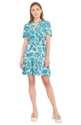 Women's Leaf Print Mini Dress