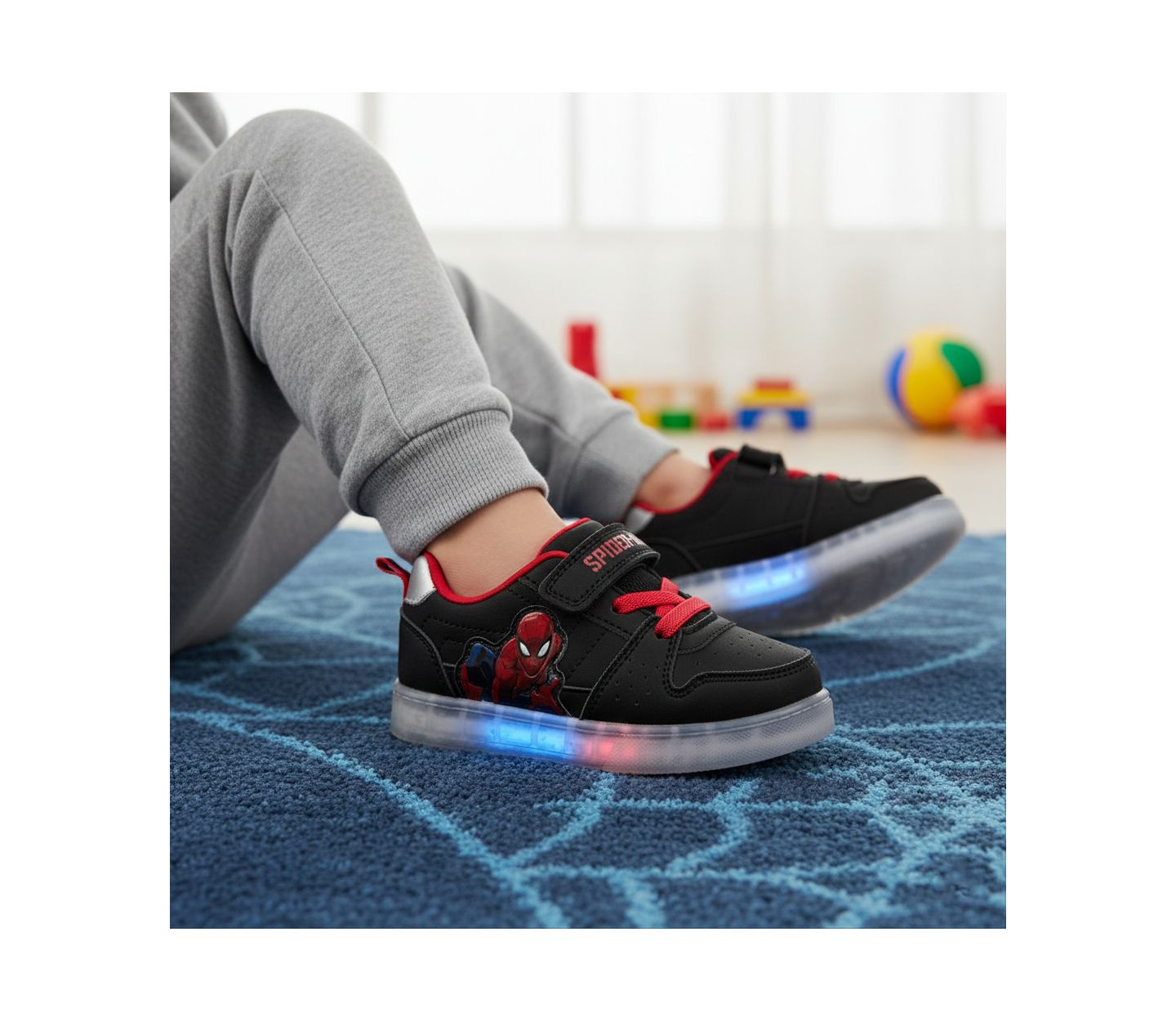 Кроссовки Spider-Man Comfortable Casuals Sneaker для мальчиков, цвет: Чёрный зелёный — фото 9