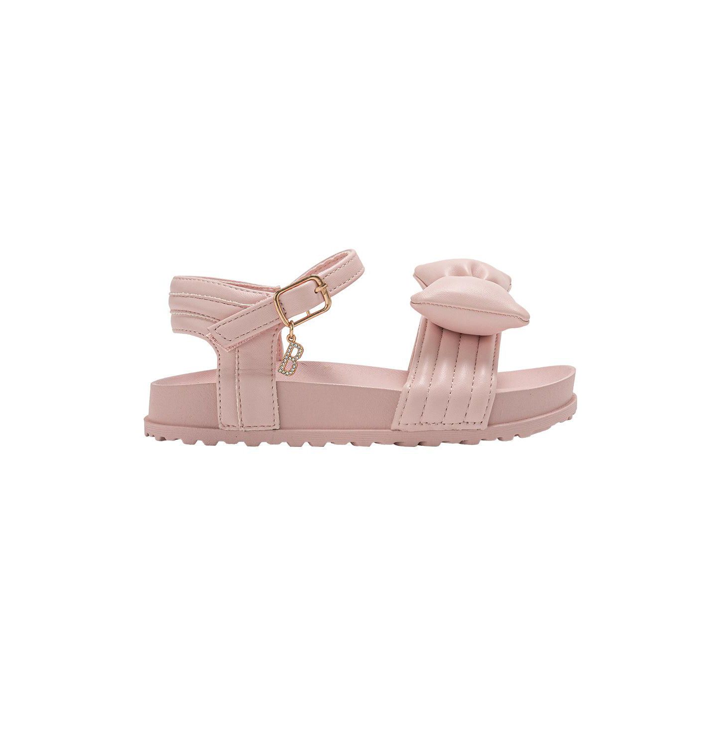 Сандалии Bebe Girls Footbed Sandals - Lightweight Comfort & Adjustable Strap with Puffy Bow Detail, цвет: Пудровый — фото 2