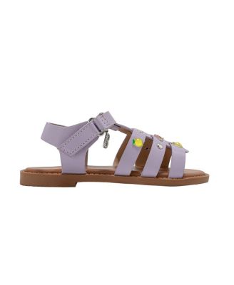 Girls Girl's  Fashion Sandals – Comfy Dressy Shoes with Fruit Accents, Studs, and Hanging  b  Charm