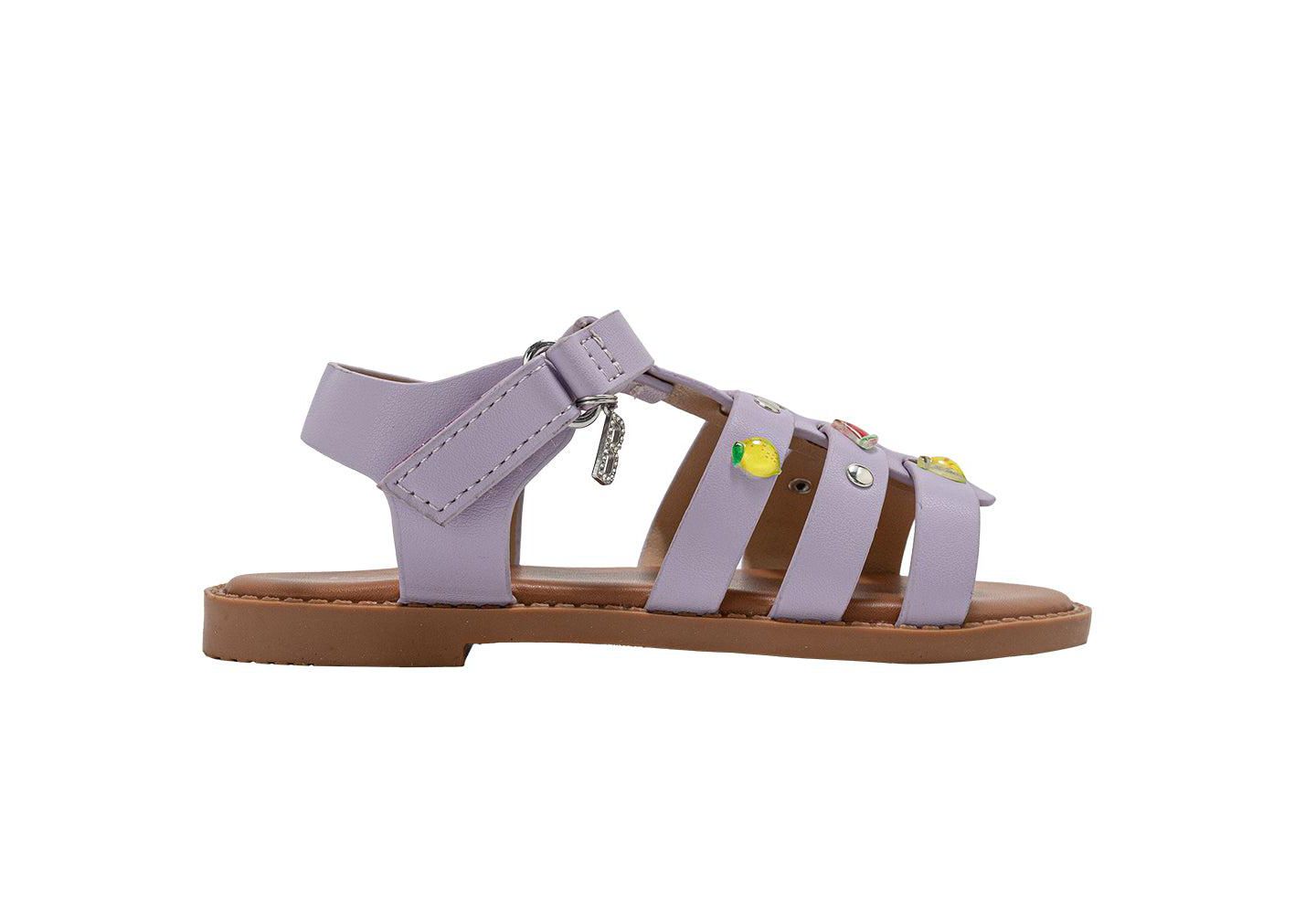 Сандалии Bebe Fashion Sandals – Comfy Dressy Shoes with Fruit Accents, Studs, and Hanging b Charm для девочек, цвет: Лавандовый — фото 2