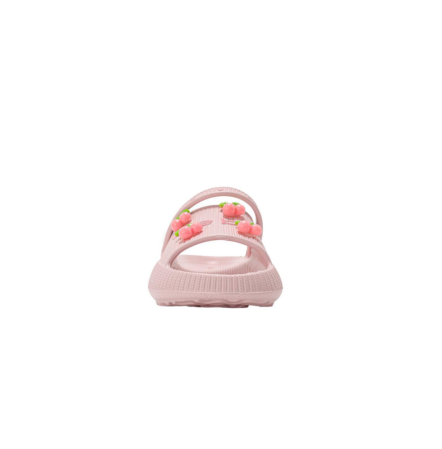 Детские лёгкие шлёпанцы Bebe из ЭВА с подвесками-вишенками для девочек, цвет: Розовый — фото 4
