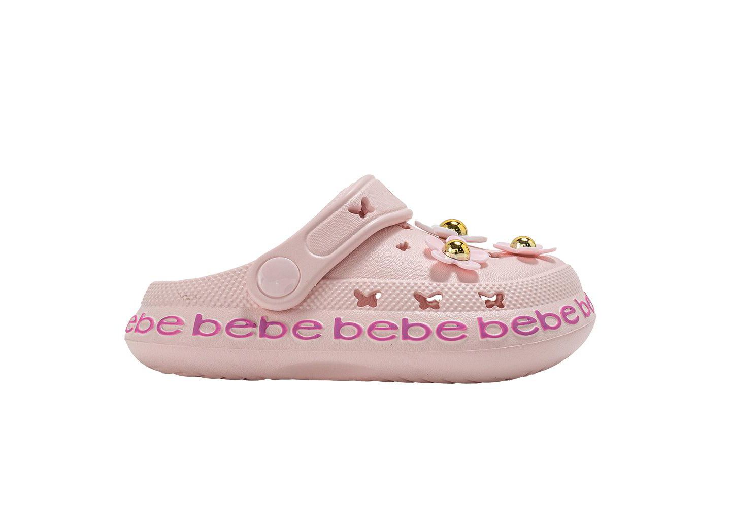 Детские сабо Bebe из EVA с цветочными подвесками, для девочки, цвет: Розовый — фото 2