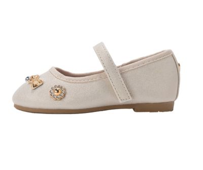 Toddler Shimmer PU Flats - Dressy and Comfortable Shoes with Charm Accents