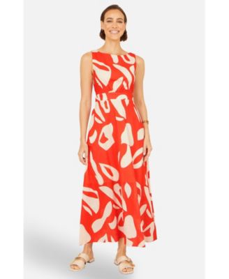 Women's Cotton Abstract Print Maxi Dress