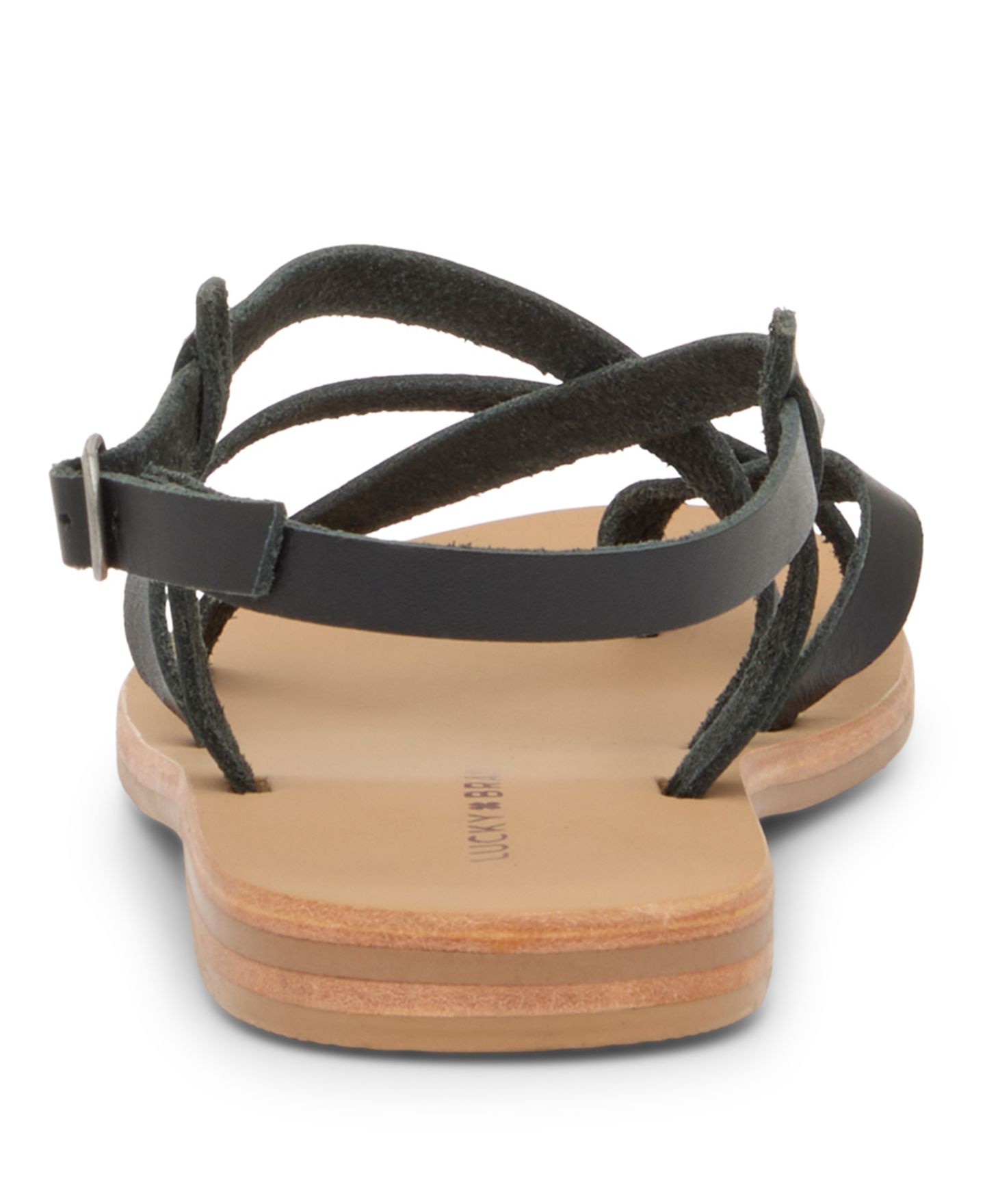 Женские сандалии Lucky Brand Sanessa Strappy Gladiator Flat, цвет: Чёрный — фото 3
