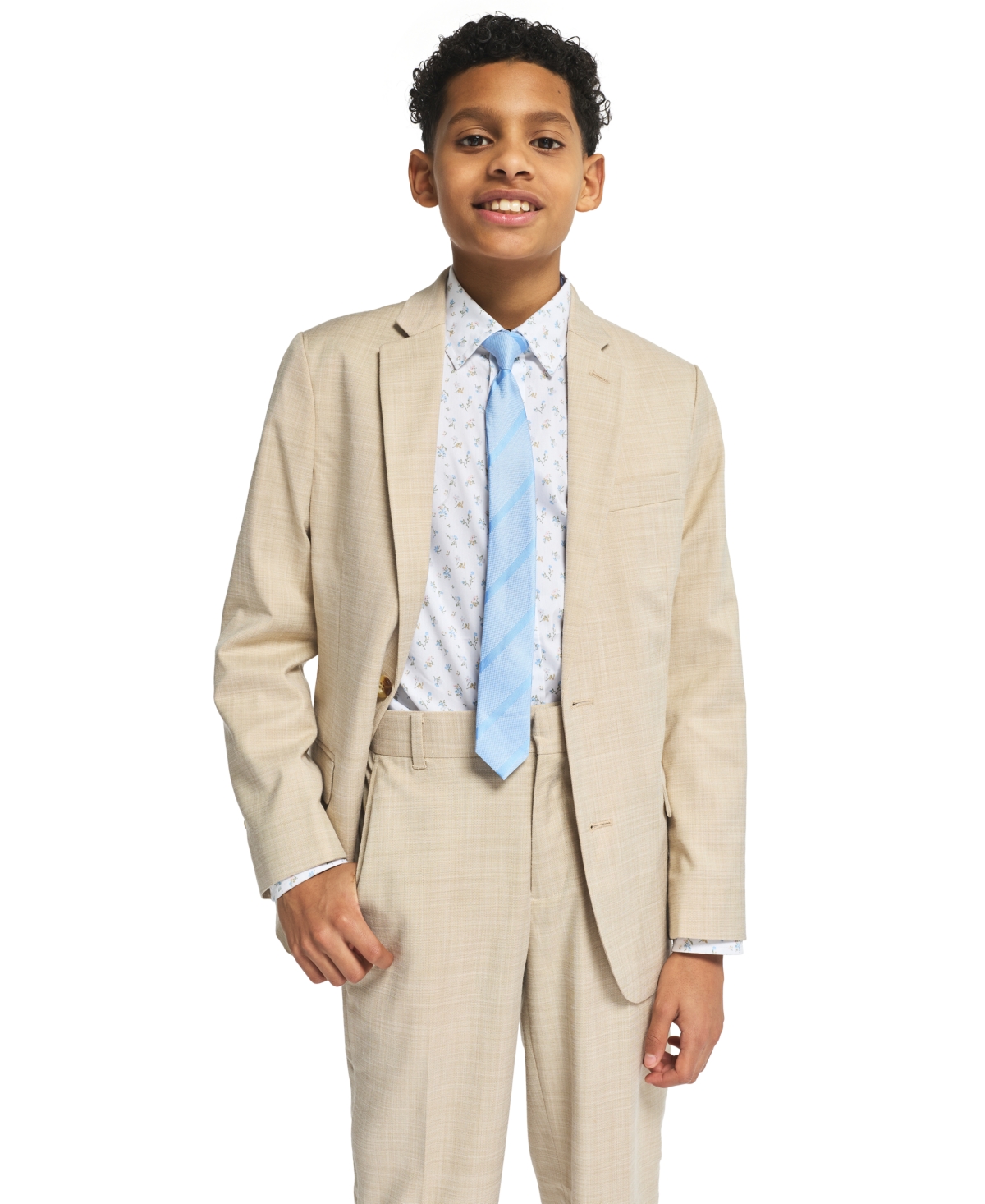 Tommy Hilfiger Boys' 8-20 Long-Sleeve Stretch Floral Print Shirt