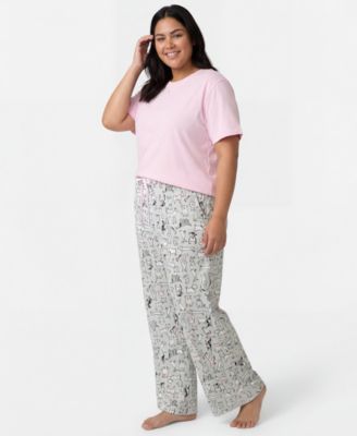 Plus Size Mid-Rise Cotton Pajama Pants
