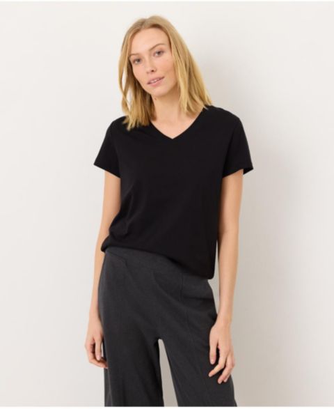 Женская футболка Pact Organic Cotton Essential V-Neck, цвет: Чёрный