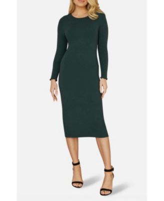 Women's Luminous Sparkle Knit Midi Sweater Dress