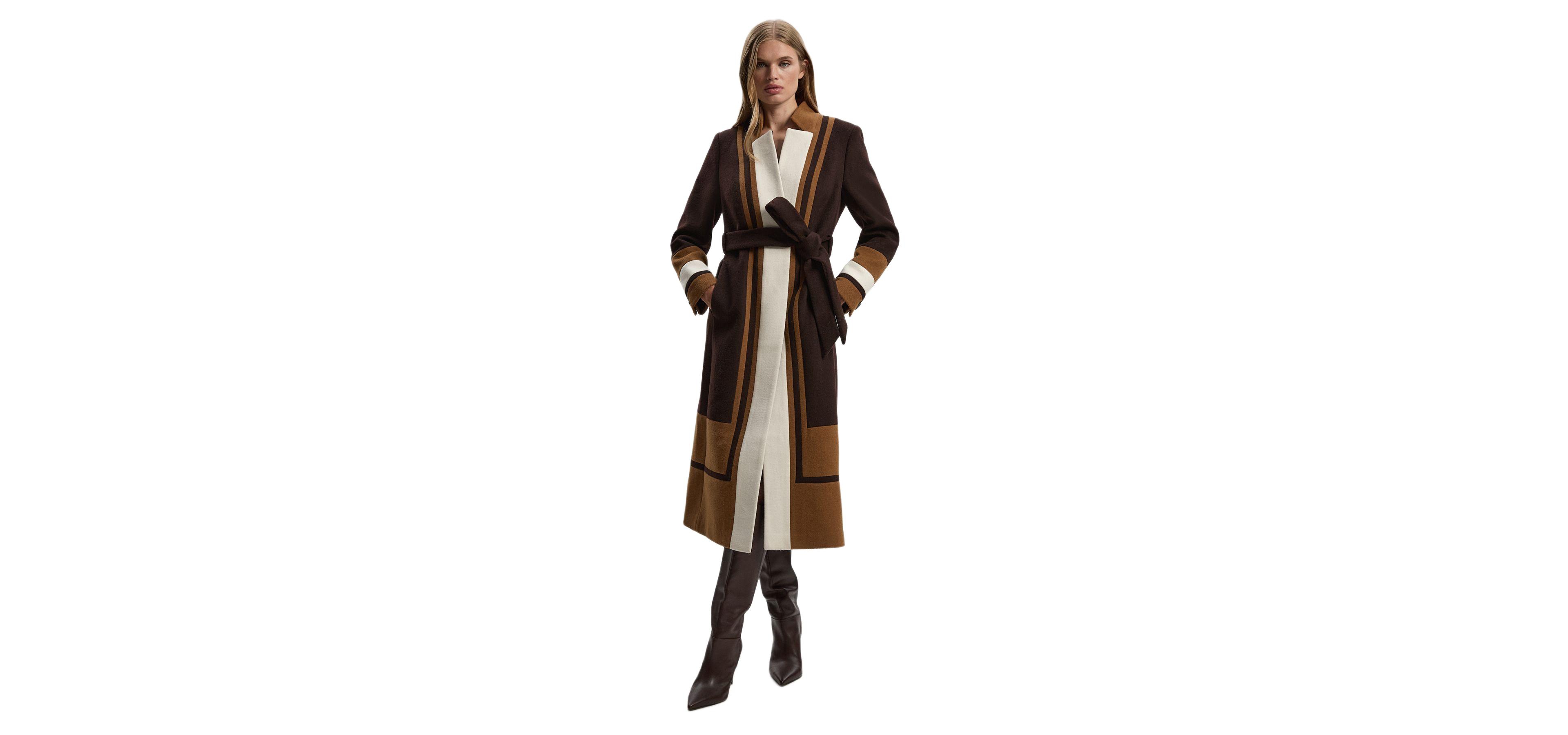 Karen Millen Women's Brushed Wool Belted Midi Coat