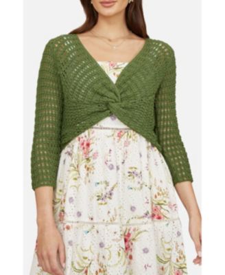 Women's Crochet Cotton Twisted Bolero Top