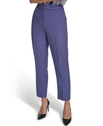 macy's ladies dress pants Women's Black & Trousers Premium Fabric Kasper Straight-Leg Crepe Pants -