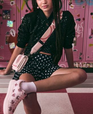 White Baseball Drop Earrings