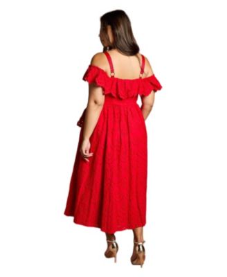 Women's Broderie Midi Dress