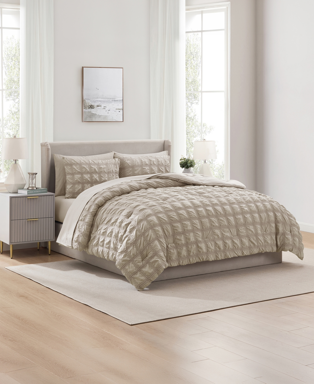 Nestl Luxury Soft Seersucker Design 7-Pc. Comforter Set