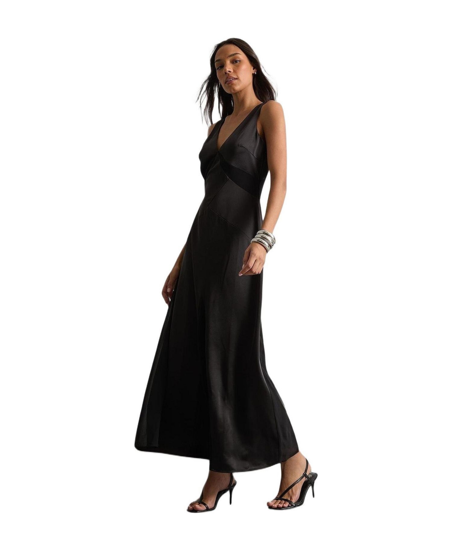 Women's Satin And Chiffon Mix Midaxi Dress
