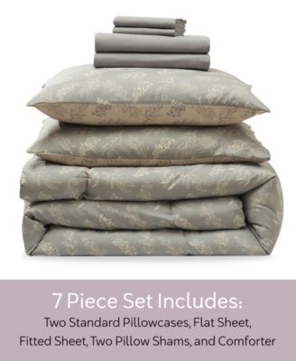 Luxury Soft Botanical Design 7-Pc. Comforter Set, Queen