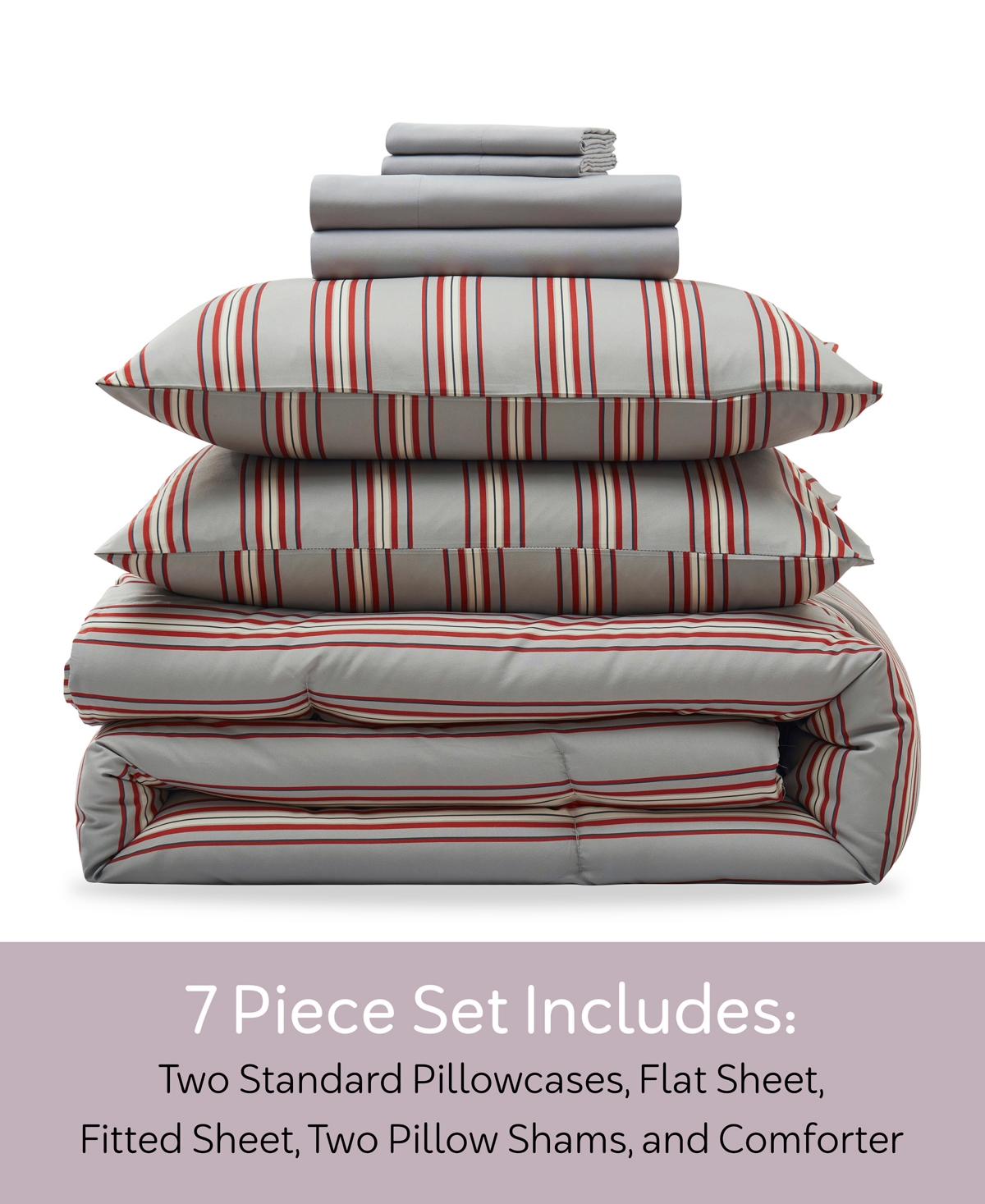 Nestl Luxury Soft Modern Striped Design -Pc. Comforter Set