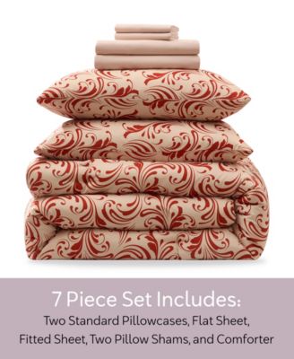 Luxury Soft Biomorphic Design 7-Pc. Comforter Set, Queen