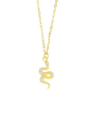 Cubic Zirconia Snake Pendant Necklace