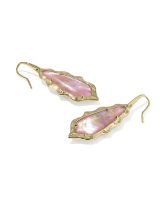 Imitation Pearl and 14k Gold Over Brass Adriana Scallop Frame Drop Earrings