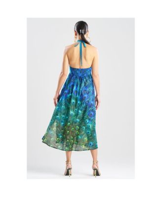 Women's Peacock - Cotton Voile Maxi Dress
