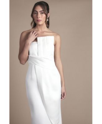 Women's Strapless Bow Wedding Maxi Dress