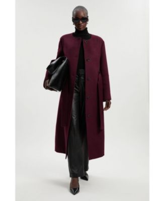 Women's Wool Single Breasted Belted Maxi Coat