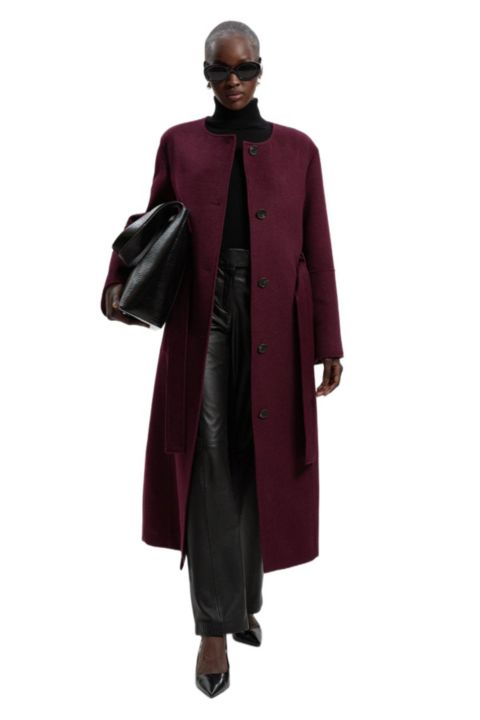 Женские куртки Karen Millen Wool Single Breasted Belted Maxi Coat