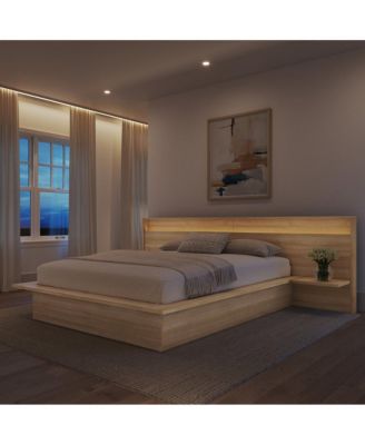 Extended Headboard with Integrated Shelves