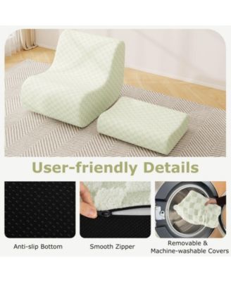 Bean Bag Chair with Ottoman High Elasticity Sponge Non-slip Bottom & Velvet Cover