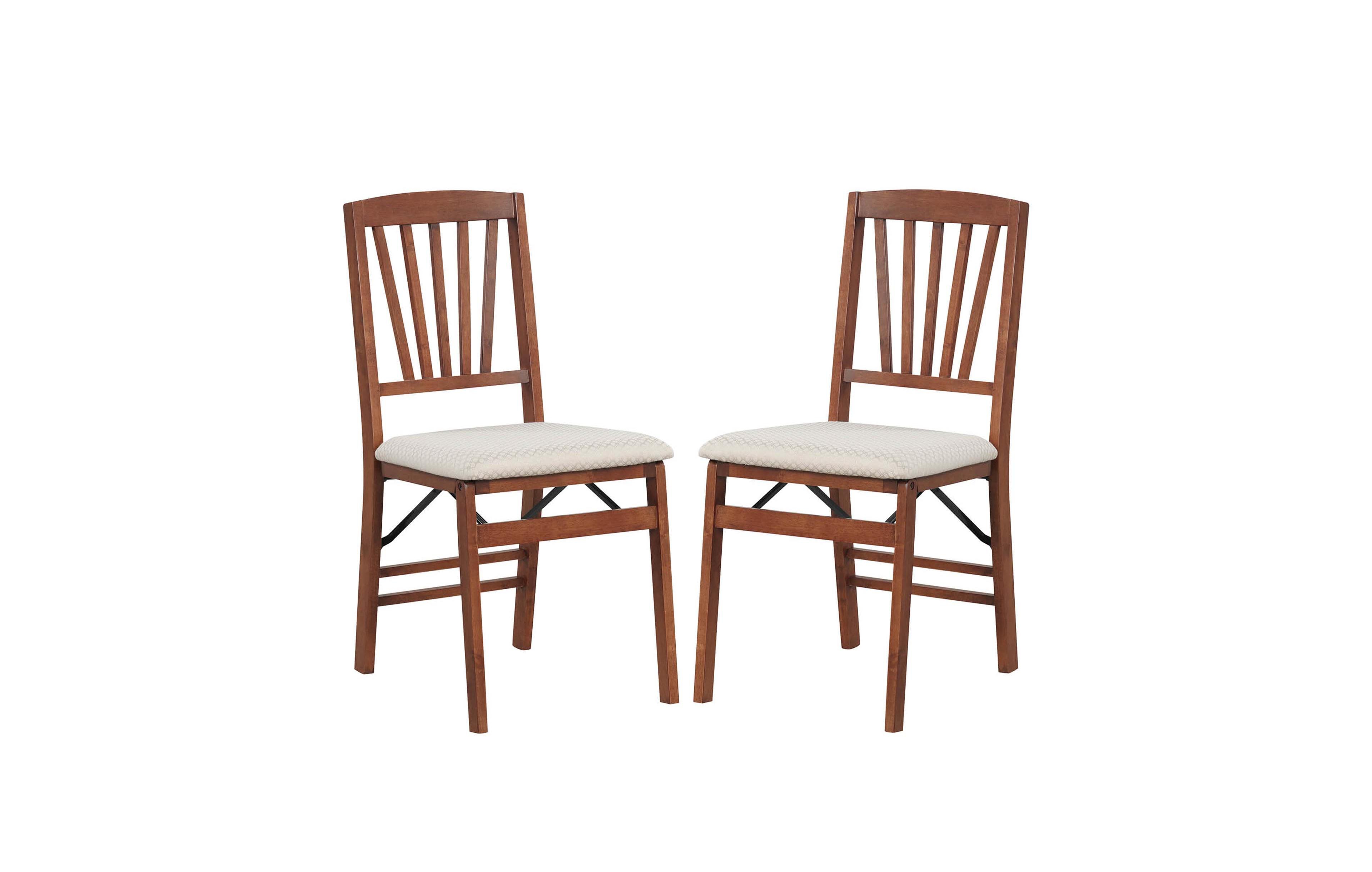 Costway Kitchen Chairs with Rubber Wood Frame Upholstered Seat Hollowed Backrest