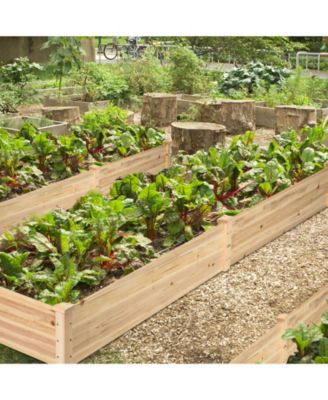 Wooden Raised Garden Bed Outdoor Wood Planter Box for Vegetables Flowers Fruit