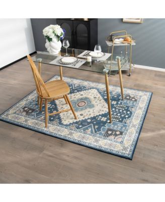 Area Rugs 5'4'' x 7'7'' Faux Wool Fabric Doormat Home Carpet Living Room Bedroom