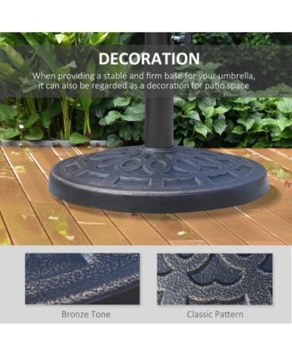 17" Round Decorative Resin Rose Umbrella Pole Holder w/ Finish