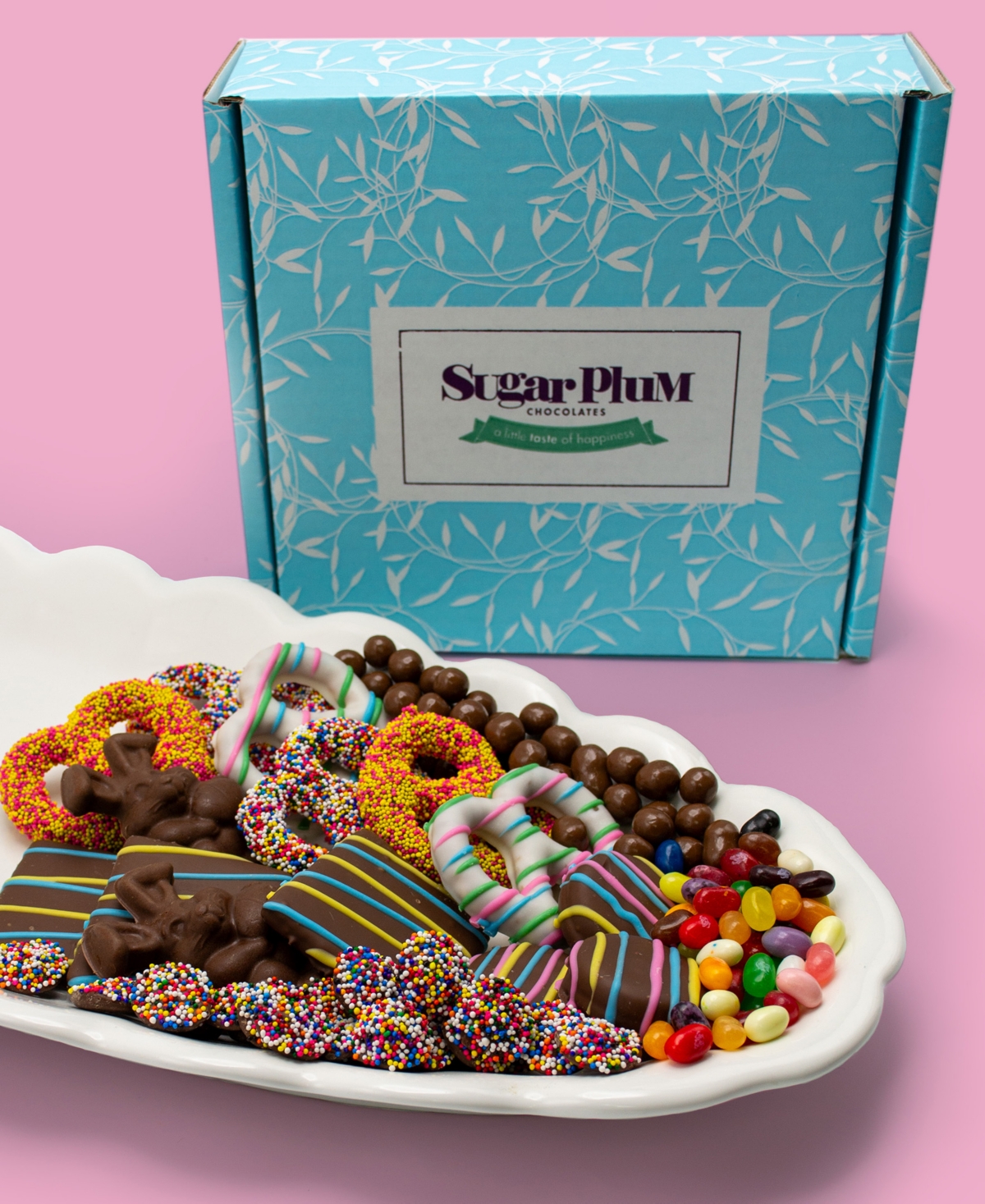 Sugar Plum Chocolates Happy Easter Chocolate and Candy Collection Box, 16 Pieces