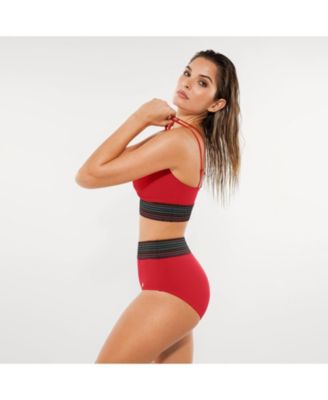 Women's Boho Trim High Waist Tummy Control Bikini Set