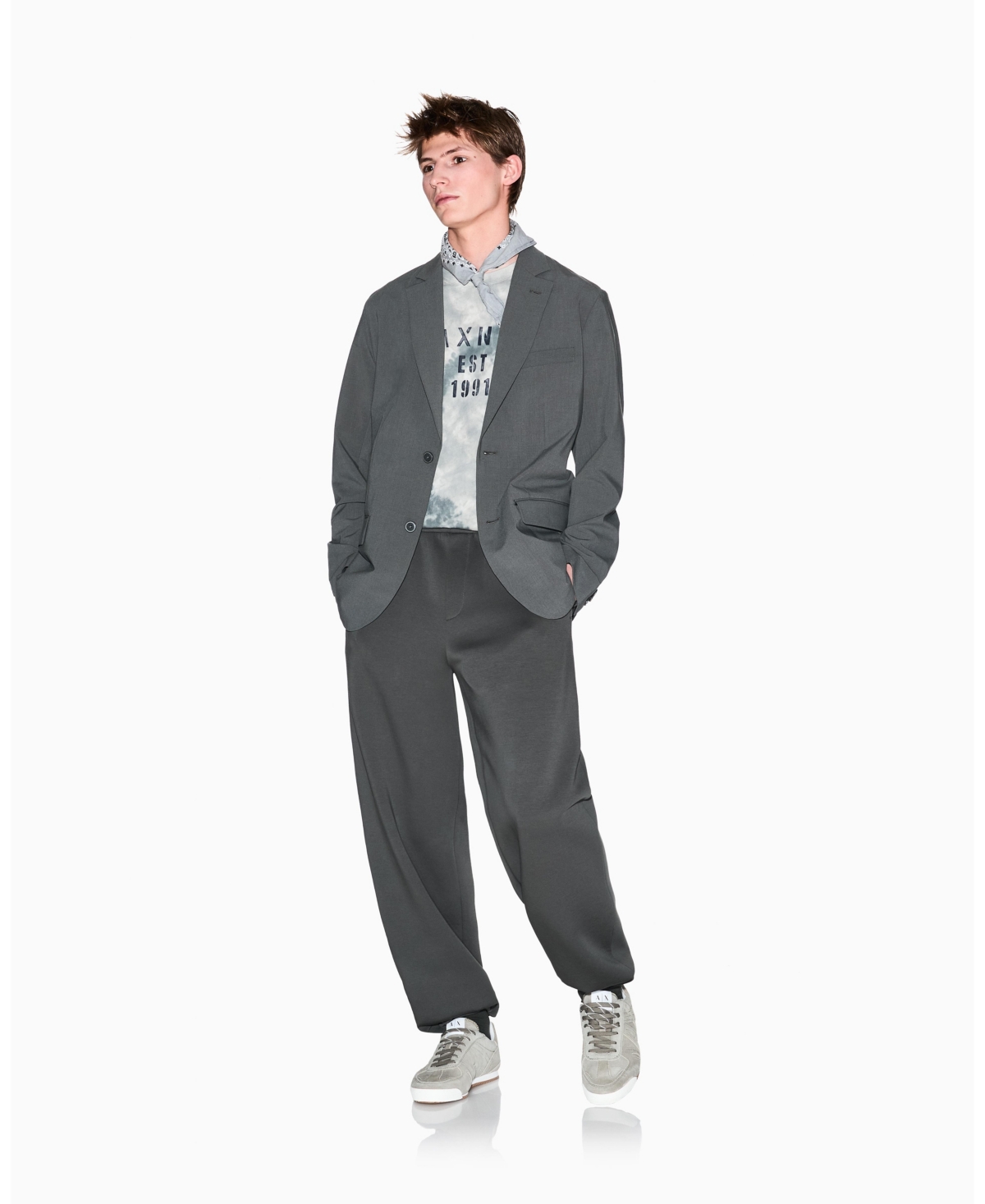 A|X Armani Exchange Men's Short Sleeve Tie Dye Logo T-Shirt